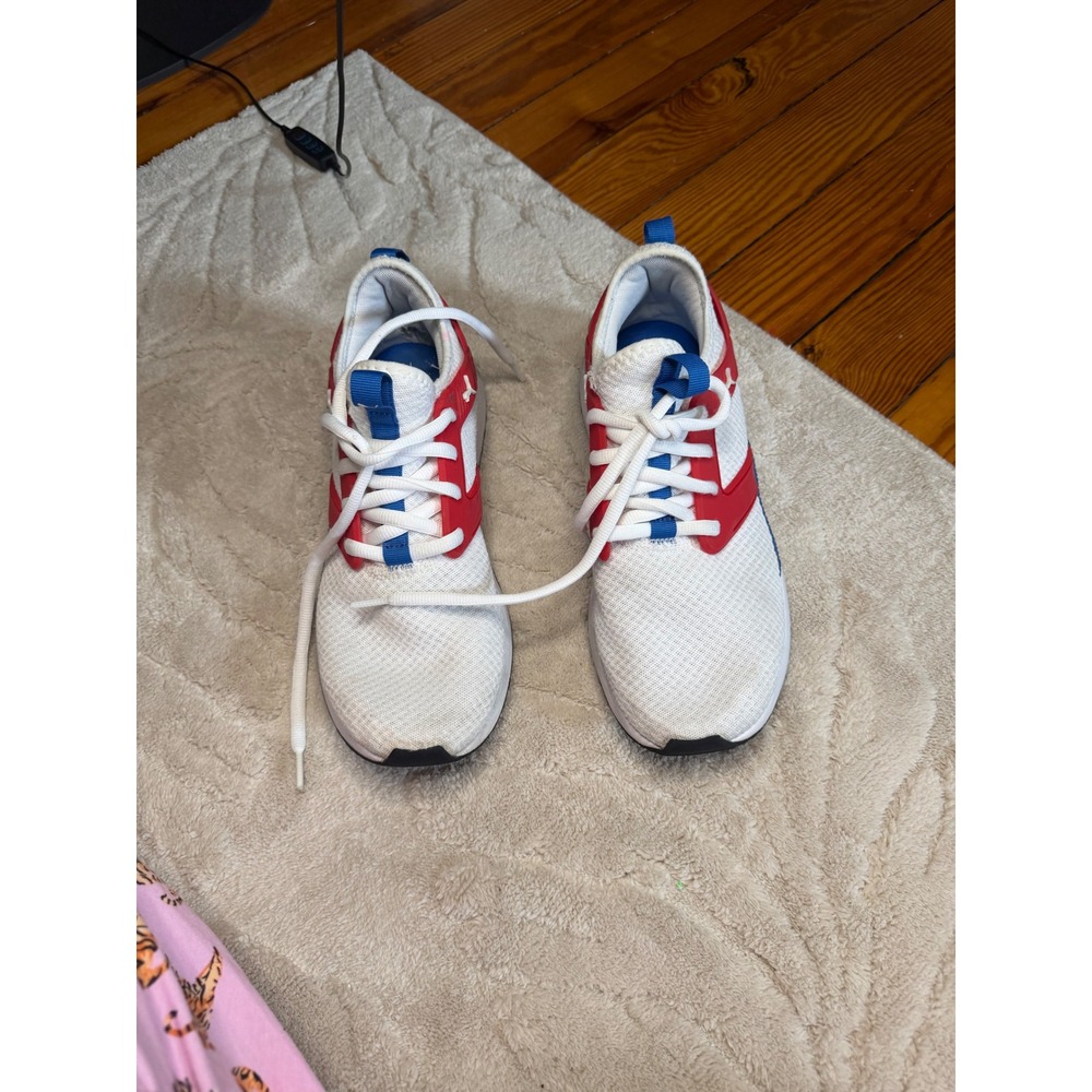 Puma Pacer Next Excel Mens White Red Blue Sneakers 370208-08 Size 9